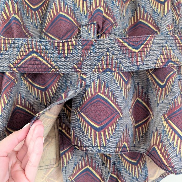 Anthropologie Elevenses Geo Print Safari Vest with Belt - Diamond Motif‎ - M - Picture 11 of 15